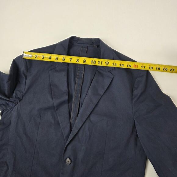 Theory Blazer Mens 42 Navy Blue Simons Lenix Two Button Stretch Cotton Jacket - Picture 6 of 15